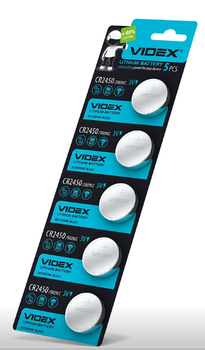 Батарейка VIDEX CR2450 BLISTER CARD 5шт