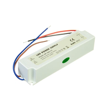 Блок живлення для світлодіодної (LED) стрічки 12В 60Вт 5А, герметичний IP65 (для вулиці, вуличний) - пластиковий