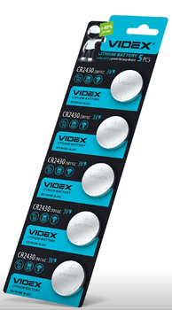 Батарейка VIDEX CR2430 BLISTER CARD 5шт