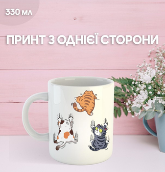 Кружка Котики з принтом керамічна чашка Cat 330 мл Uk_1285