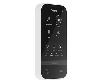 Бездротова клавіатура з сенсорним екраном Ajax KeyPad TouchScreen Біла