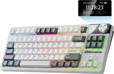 Klawiatura bezprzewodowa RK ROYAL KLUDGE S85 RGB Beige Switch White Night (RK-S85-WHNIGHT-BEGSW-US)