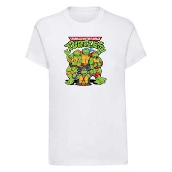 Футболка детская белая с принтом Turtles Ninja Черепашки Ниндзя DM-700 146 см