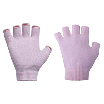 Рукавички для Йоги Yoga Gloves (Прозоре Силіконове Покриття), рожева пудра