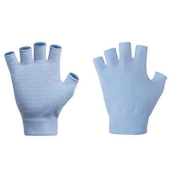 Рукавички для Йоги Yoga Gloves (Прозоре Силіконове Покриття), голубий