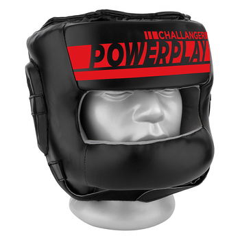 Боксерський M шолом тренувальний PowerPlay 3067 Challanger з бампером PU + Amara Червоний M