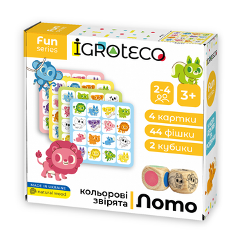Детская деревянная настольная игра Igroteco Умное Лотто Цветные Звери 44 Элемента