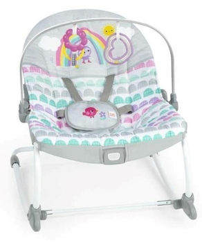 Дитяче крісло шезлонг Bright Starts з вібрацією Rosy Rainbow 0м+ до 18 кг 13030-3 (0074451130302)