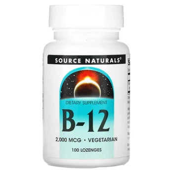 Витамин B12 цианокобаламин Source Naturals (Cyanocobalamin B-12) 2000 мкг 100 леденцов