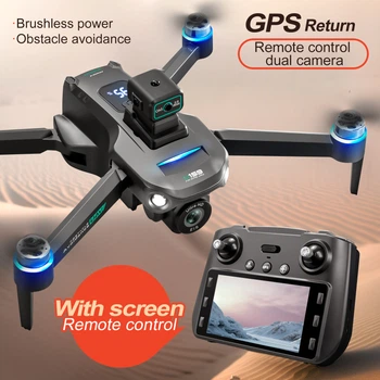 Картографический дрон S159 с 4K камерой, 5G WiFi, GPS и панорамным полетом 360° Черный
