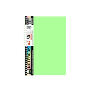 Блокнот А4 АП-1502(Light Green) 80 листов, пружина сбоку