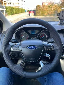 Чохол - обплетення на кермо з натуральної шкіри для Ford Focus 3 / C-MAX / KUGA