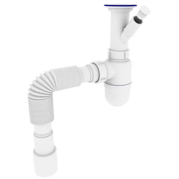 Сифон для умывальника OPTIMUM OPTI-13043 колбовый пластик впуск 1 1/2" белый 000029680