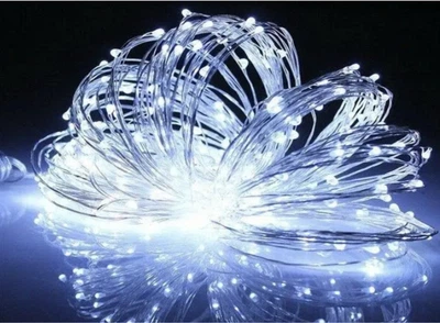 Светодиодная гирлянда-нить на батарейках Decorative Light 100LED 10 м Белая (2000992415095)