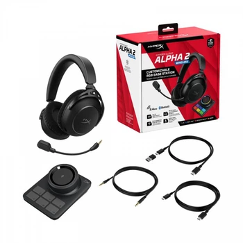 Гарнитура игровая HyperX Cloud Alpha 2 WL/BT/mini-jack/USB-A/USB-C, 0.5м/1.5м, черный aj5c7aa