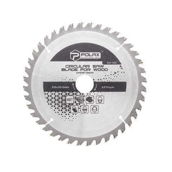 Диск пилящий по дереву 210x30.0/25.4 40T Polax (54-144)
