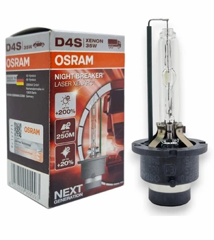 Ксеноновая лампа Osram D4S Xenarc Night Breaker Laser 66440XNL картон +200% (02752)