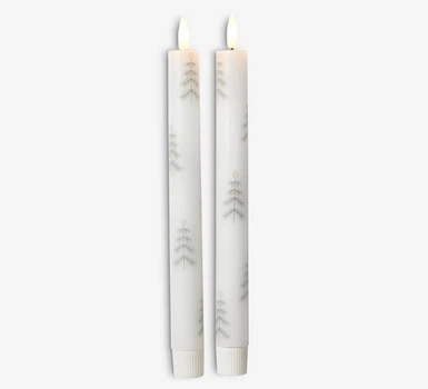 LED-свічка в.25см 2шт. білий/зелений
