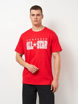 Футболка хлопковая длинная мужская Converse CVM5T163-RED L Красная (0198820256421)