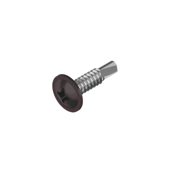 Саморез со сверлом DIN7504 4,2х16 RAL8019 PH2 max=2,5 цинк полукруглая с буртиком (250шт.) [9TL2P9TL4216R80190] Metalvis