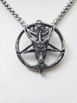 Кулон Baphomet с пентаграммой из стали + массивная цепь