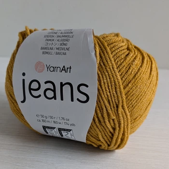 Пряжа YarnArt Jeans №84 гірчичний (Ярнарт джинс, напівбавовна)