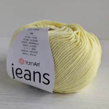 Пряжа YarnArt Jeans №67 блідо жовтий (Ярнарт джинс, напівбавовна)