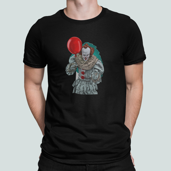Чоловіча футболка Stedman з принтом Pennywise It Пеннівайз Клоун Оно кличе Хелловін Чорний XXL