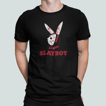 Чоловіча футболка Stedman з принтом Horror Movies Slayboy Хелловін Чорний M