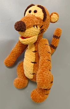 Тигр оранжевый игрушка мягкая вязаная мультперсонаж ручная работа Handmade