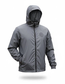 Чоловіча демісезонна ветровка Stone Island XL сіра (93642)