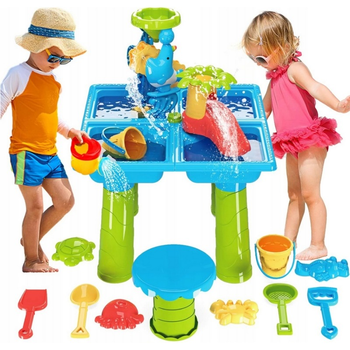 Stolik wodny Woopie 2 w 1 Piaskownica z Krzesełkiem XL Aquapark 4-Baseny 13 elementów 55709 (5906280655709)