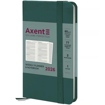 Щотижневик на 2026 рік А6 (9*15) Axent Pocket Strong 8508-26-31-A - малахітовий