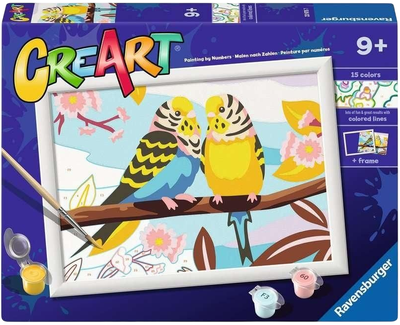 Malowanie po numerach Ravensburger CreArt Cudne papużki (4005556239757)
