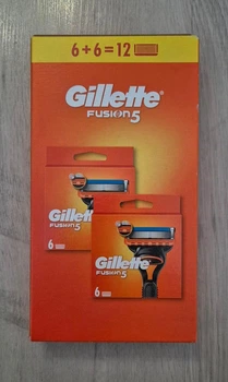 Змінні картриджі для гоління (леза касети) чоловічі Gillette Fusion5 NEW, 12 (6+6) шт