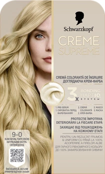 Фарба для волосся Schwarzkopf Creme Supreme 9-0 Натуральний Екстра-Ствітлий Блонд 182 мл (9000101747201)