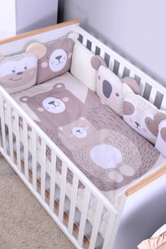 Комплект постельного белья в кроватку детский Baby Veres 110 x 90 см Zoo Beige Ранфорс + сатин (216.23)