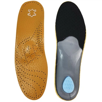 Кожаные стельки Insoles Health с анатомическим супинатором, коричневые размер 43-44(7G-F-7713R)