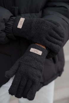 Жіночі теплі зимові міхові перчатки рукавиці 7-51А Without Lary Black 553217949