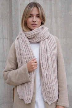 Жіночий Теплий В'язаний Шарф Without Carry Beige