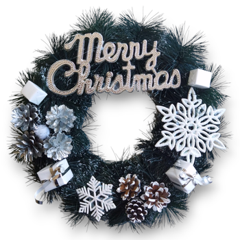 Новорічний Вінок "Merry Christmas IV" різнобарвний 33 см (HC27)