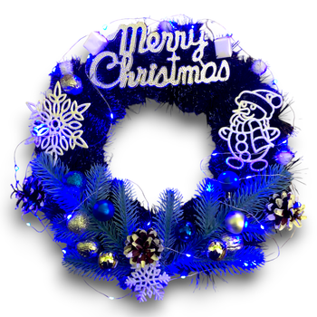 Новорічний Вінок "Merry Christmas III" різнобарвний 40 см (HC25)