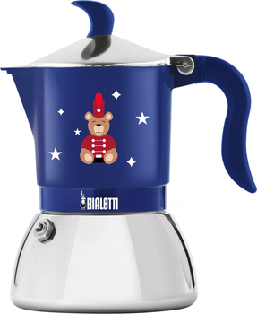 Kawiarka Bialetti Fiammetta Induction Joyful Christmas na 2 filiżanki 100 ml Niebieska (8006363094801)
