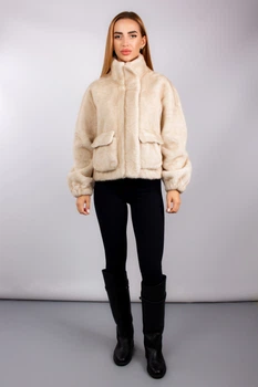 Шуба жіноча Where Uwear Y25-11 бежева 346561_M