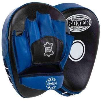 Лапа вигнута шкіряна (2шт) Boxer 2010-01 розмір 19х23х4см Black-Blue