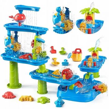 Stolik wodny Woopie 6 w 1 Piaskownica ogromny aquapark wodospad tor wodny 6-poziomowy modułowy 55716 (5906280655716)
