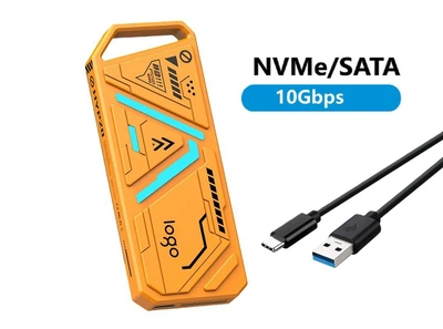 Зовнішня кишеня Deepfox M20 Dual RGB для M.2 SSD NVMe (PCIe) / NGFF (Sata) Type-C USB 3.2 Gen 2