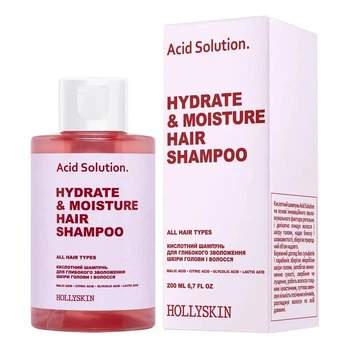 Кислотный шампунь для глубокого увлажнения кожи головы и волос HOLLYSKIN Acid Solution 200мл