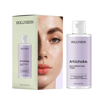 Охлаждающий тонер для лица для борьбы с отеками HOLLYSKIN Artichoke. Skin Rerfecting Toner 150мл