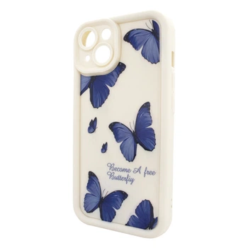 Чехол для iPhone 14 Pretty Things для защиты и стиля с дизайном бабочек белого цвета